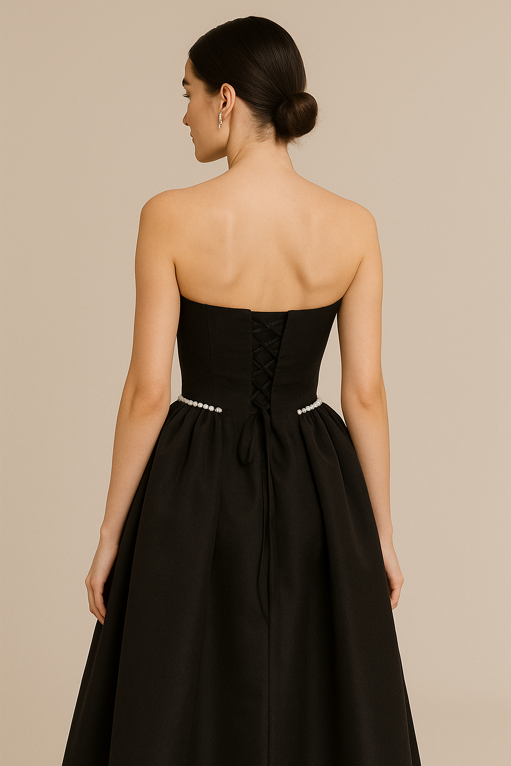 Black Dress with Pearls