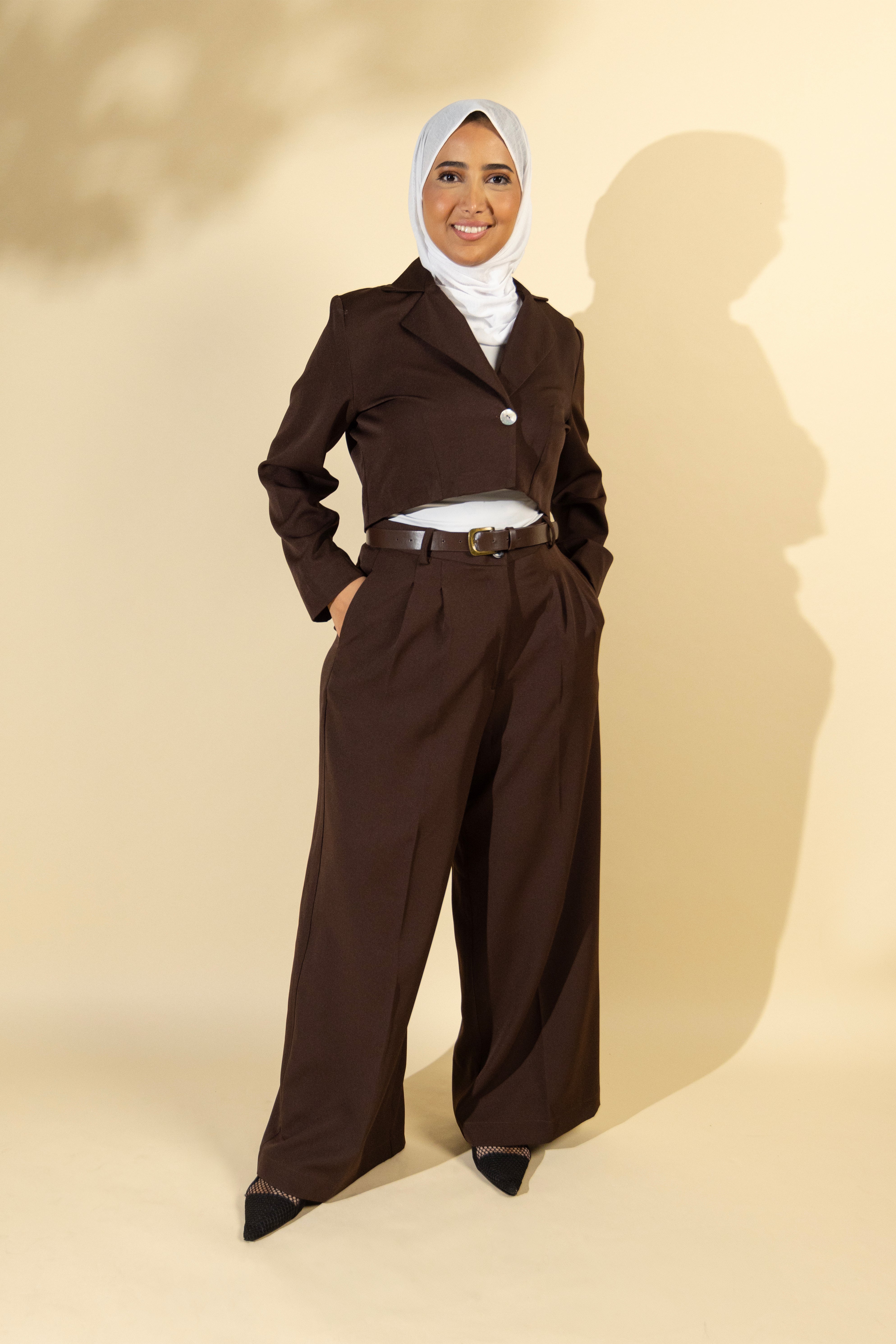 Cropped Blazer & Wide-Leg Trouser Set